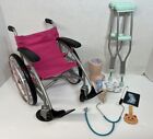 Ensemble puits médical poupée Our Generation fauteuil roulant et béquilles pour fille américaine 18 pouces
