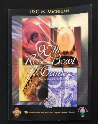 USC Trojans Vs Michigan 2004 Rose Bowl Game Program - Pasadena California - Image 1 of 4