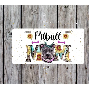 Pit Bull Mom Aluminum Novelty License Plate - Picture 1 of 1