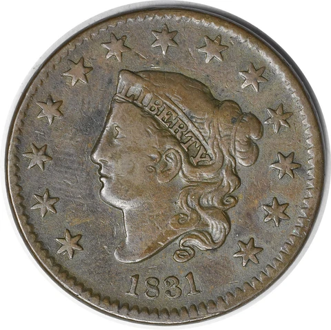 1831 Large Cent Large Letters VF Uncertified #206 Cover