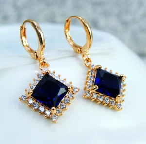 Ohrringe Elegante Damen- Ohrringe Filled Gold K18 /750er Edelstein Safier,Topas - Bild 1 von 2