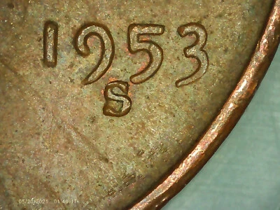 1953-S/D Lincoln Wheat Penny, RPM Repunched Mint Mark, L on rim, S too close - Image 1 of 4