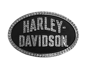 Harley Davidson Women's Oval Embellished Belt Buckle Antique Nickel MAU003/61 - Picture 1 of 1