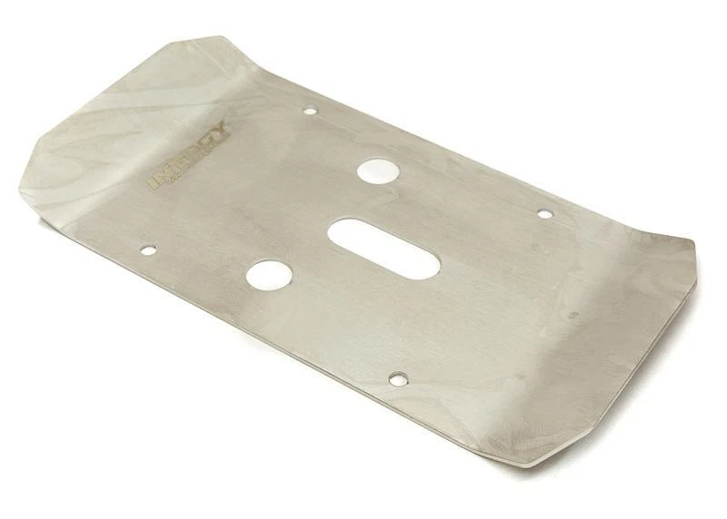 Stainless Steel (Raw) Center Skid Plate for Traxxas 1/10 E-Maxx - Silver - Image 1 of 1