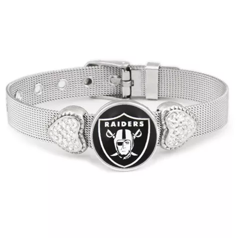 Special Las Vegas Raiders Womens Adjust. Silver Bracelet Jewelry Gift D26 Cover