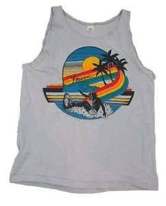VTG Medallion Hawaii Tank Top Mens Sz XL Surfer Beach Surfing Made In USA 80s - Picture 1 of 7