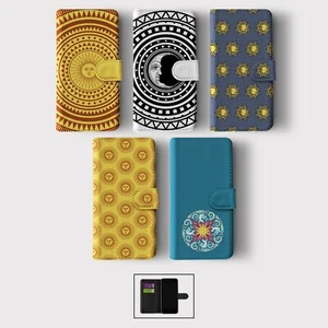 CASE FOR SAMSUNG S23 S22 S21 S20 S10 WALLET FLIP PHONE COVER SUN & MOON VINTAGE - Picture 1 of 7