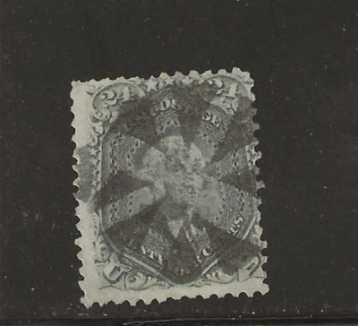 US Scott #78b used 24c Washington grey 1862, black wedge cancel f/vf sound - Image 1 of 2