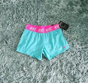 Girls Large Nike Dry Fit Athletic Shorts Turquoise & Pink - Picture 1 of 2