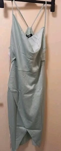 Missguided Petite Mini Dress Mint Size 8(XS) EU36 Spaghetti Ziped On Side - Picture 1 of 12
