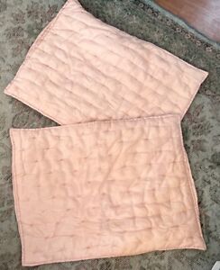 2 Pottery Barn Teen Cotton Silk look Standard Pillow Sham Pair Pink