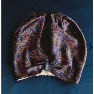 Paradise Fold Regal Turban Gold & Purple Floral Satin Hair Bonnet S/1 - Picture 1 of 8