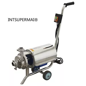 INTSUPERMAI® 304 SS Centrifugal Pump 3Ton/h Sanitary Beverage Pump Hand Push - Picture 1 of 24