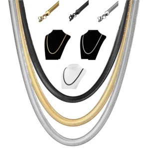 Edle Schlangenkette Armband Edelstahl 4 - 8 mm Breit 20 -75 cm Halskette Collier - Bild 1 von 34