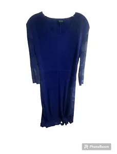 Veeca Accordian Crinkle Pleat Cut Out Dress Blue Size Large - Picture 1 of 10