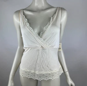 Valerie Stevens Silk Tank Top Lace Trim Women PM NWT V-neck Stretch Camisole - Picture 1 of 8