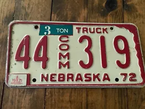 Matrícula de camión Nebraska 1975 3 toneladas 44 319 - Imagen 1 de 2