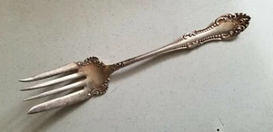 ANTIQUE VINTAGE Collectible SERVING FORK 8" WM A ROGERS A1 SILVER PLATE- - Picture 1 of 8