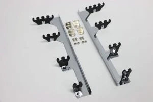 Universal Chrome Linear Spark Plug Wire Separators Divider Loom Black  - Picture 1 of 2