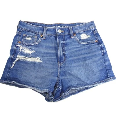 Pantalones cortos para mujer American Eagle azules 4 28 elásticos desgastados para mamá Foto 1 de 4