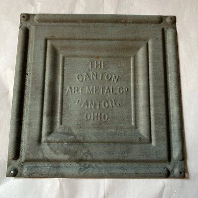 The Canton Art Metal Co. Canton Ohio Stamped Tin Ceiling sample 6” x 6” - Image 1 of 4