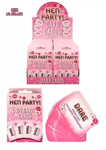 24 DARE CARDS HEN PARTY GAMES HEN NIGHT ACCESSORIES PARTY BAG FILLERS FAVOURS - Picture 1 of 4
