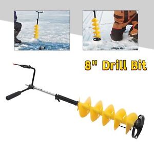 Nylon Ice Drill Auger Ice Auger Bit Drill Ice Fishing 8" Drill Bit+Extension Rod
