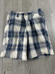 Hollister Shorts Mens Size 32 Blue Plaid Bermuda Pockets Casual Y2K - Picture 1 of 11