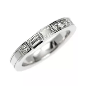 Harry Winston Pt950 Diamond Ring Traffic Accent Band Pinky - Auth free shipping - Picture 1 of 4