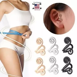 2 Pcs Zunis Acupressure Slimming Earrings Ear Cuff Clip Non Piercing Weight Loss - Picture 1 of 18