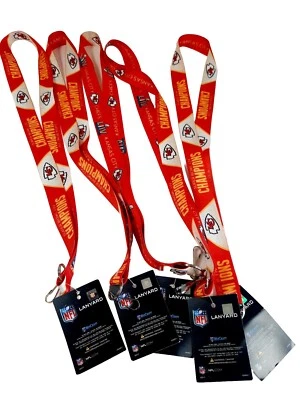Kansas City Chiefs Keychain Lanyard Lot 5 NFL WinCraft Super Bowl Champions NWT - Image 1 of 4
