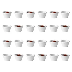 12x Tableware Fluted Ramekin Condiment Pots, Sauce Ramekins, Dip Bowls - Picture 1 of 43