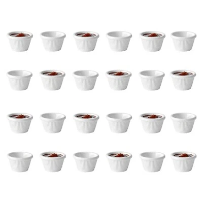 CHABRIAS LTD. 12x Tableware Fluted Ramekin Condiment Pots, Sauce Ramekins, Dip Bowls