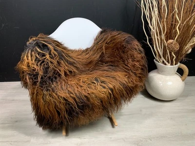 MODERN LUXURY HOMES Natural Curly Genuine Sheepskin Rug Pelt Genuine Leather Seat Cover PetBed Throw