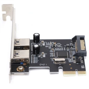 PCI‑E Expansion Card USB3.0 5Gbps High‑Dpeed Transmission Two‑Port Desktop - Picture 1 of 8