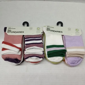 No Boundaries Women's 12-Pair Fashion Mid-Crew Socks Fits Shoe Size 4-10 - Picture 1 of 8