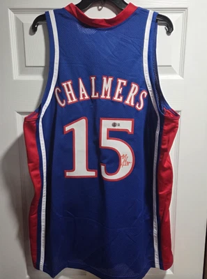 Camiseta deportiva autografiada personalizada de Mario Chalmers de los Kansas Jayhawks autografiada (BAS) Foto 1 de 4