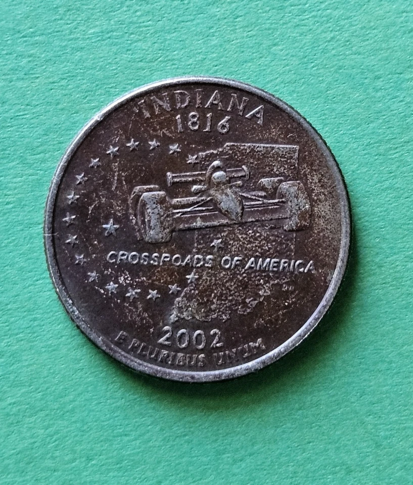 2002 P Indiana Quarter - Black Color Error - Rare Collector's Gem! - Image 1 of 3