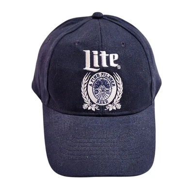 Gorra de béisbol Miller Lite bordada cerveza azul marino ajustable Snapback Foto 1 de 4