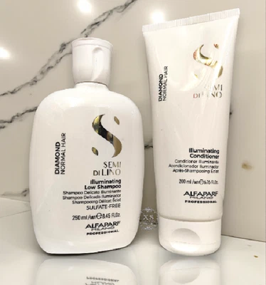 Alfaparf Semi Di Lino Diamond Illuminating Shampoo 8.45 oz & Conditioner 6.76 oz - Image 1 of 2
