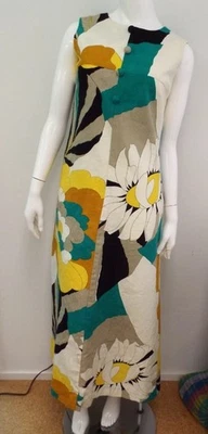 Maxi Vestido Largo Vintage Tori Richard Honolulu Talla 14 Grande Algodón Hawaiano Foto 1 de 4
