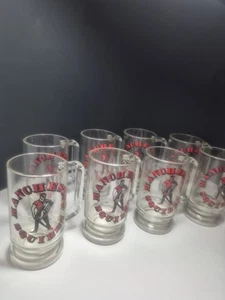 MANCHESTER SQUIRES Beer Mugs Or Glass Cowboy Drinkware. Set Of 8. NO CHIPS ! - Picture 1 of 10