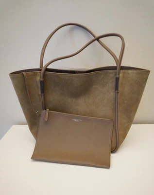 Brunello Cucinelli Large Shopper Tote Brown Suede Monili Leather Pouch - Image 1 of 4