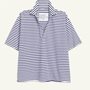 Frank & Eileen Patty PopOver SS Henley Navy French Stripe Size Medium NWOT - Picture 1 of 9