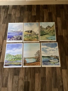 6 Stampe Digitali Highlands Scozzesi 42 X 30 Cm - Foto 1 di 12