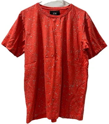 Dope Short Sleeve T-Shirt Men’s XL Pinkish Red With Silver Paint Splatter - Image 1 of 4