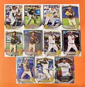 SAN DIEGO PADRES 2025 Bowman 11-Card BUNDLE (please read Description) - Picture 1 of 2