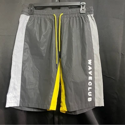 Wave Club Men's Swim Board Shorts - Gray and Yellow - Image 1 of 3