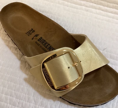 BIRKENSTOCK MADRID HEBILLA GRANDE BIRKO-FLOR ORO ELEGANTE 39 L 8 Estrecho Foto 1 de 4