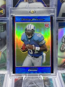 2007 Bowman Chrome Rookie RC Blue Refractor /150 Calvin Johnson Jr Detroit Lions - Picture 1 of 2